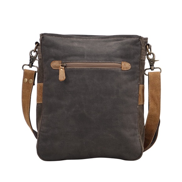 Myra Bag Floral Crossbody in Gray and Tan - Picture 3 of 8